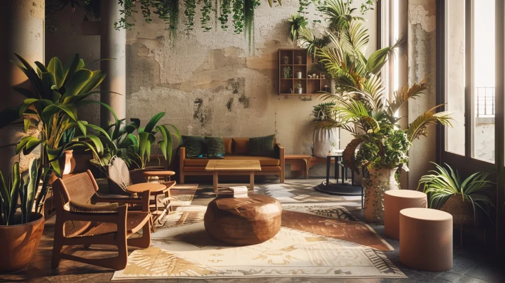 eco-friendly hotel lobby in Lisbon