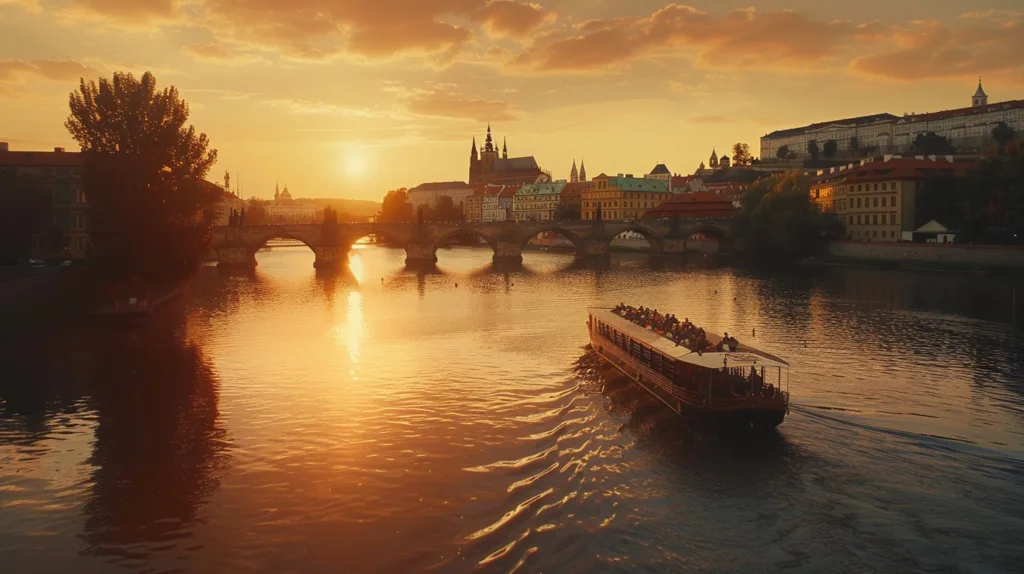 boat ride on the Vltava River in Prague