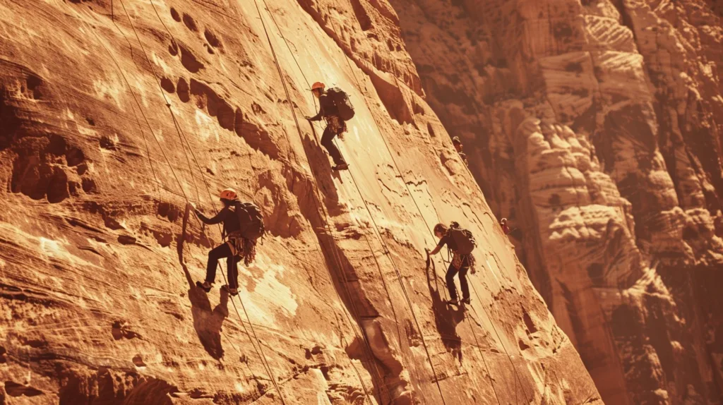 climbers scaling Intersection Rock