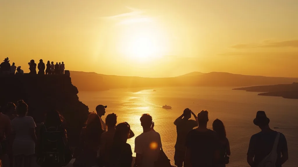 sunset from Oia Castle