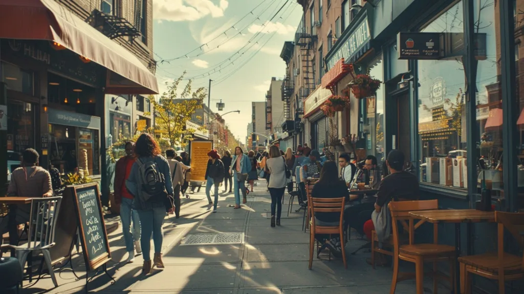 vibrant street scene in Greenpoint, Brooklyn